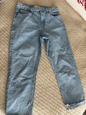 Topshop Men's Light Wash Straight Jeans